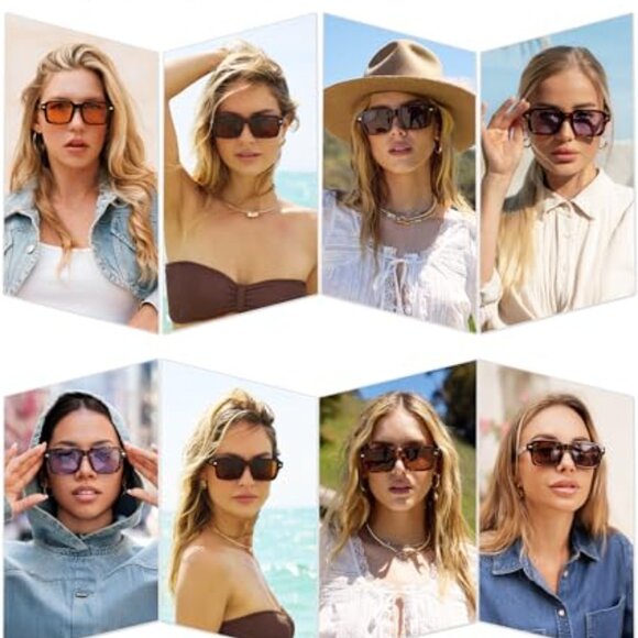 Trendy Square Polarized Sunglasses Retro Vintage Rectangle Shades main image 4